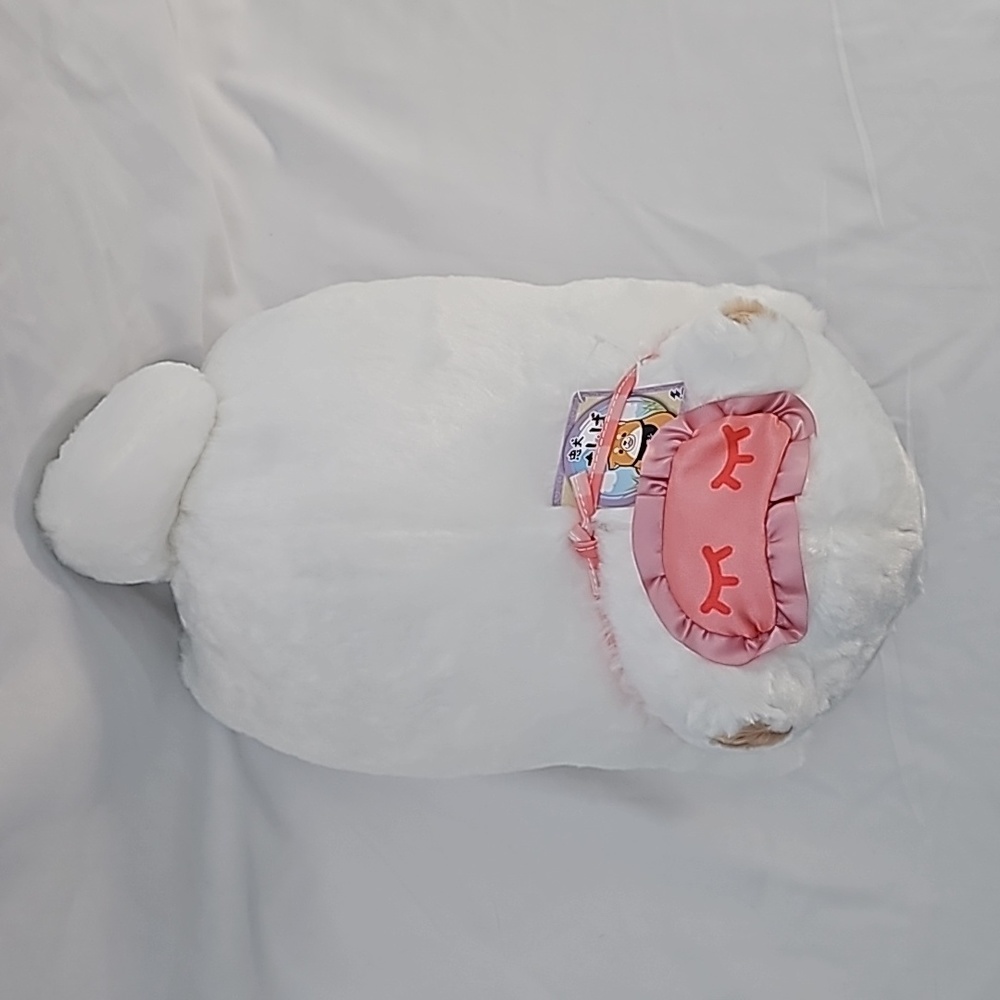 Mochishiba Plushie Sleeping Pink Eye Mask Plushie from Japan - Picture 2 of 4